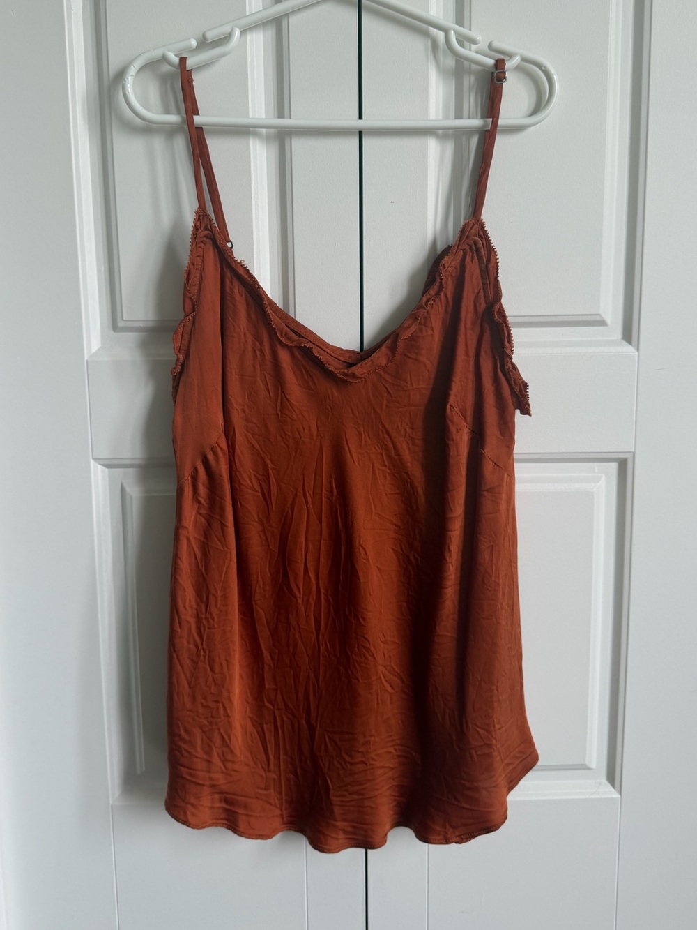 Aritzia Rust-Orange Satin Camisole